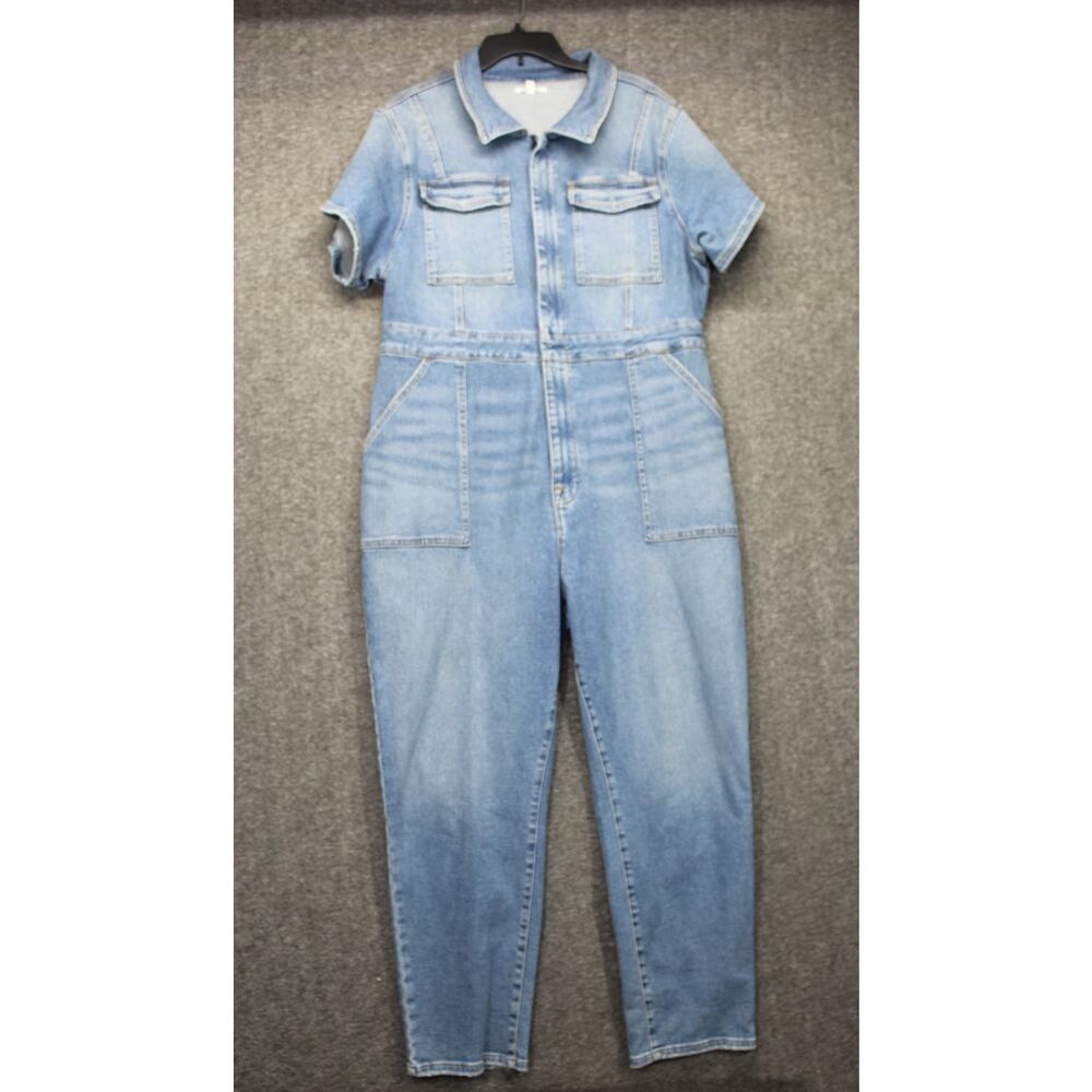 Good American 5 Fit for Success Denim Jumpsuit Women's 2XL Plus